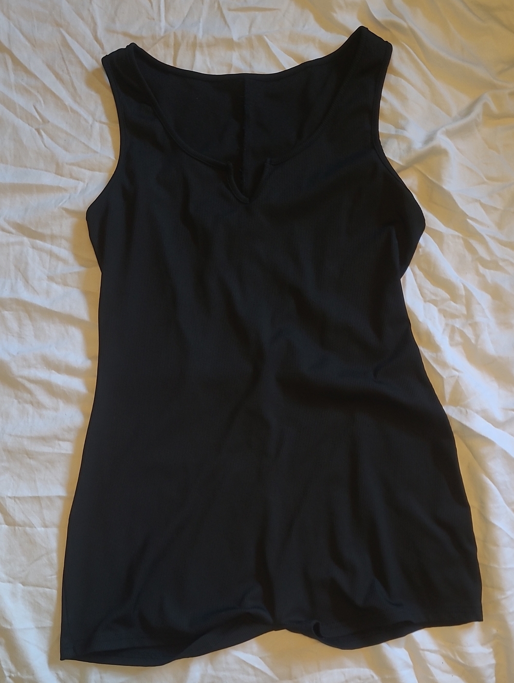 Black Sleeveless V-Neck Tank Top
